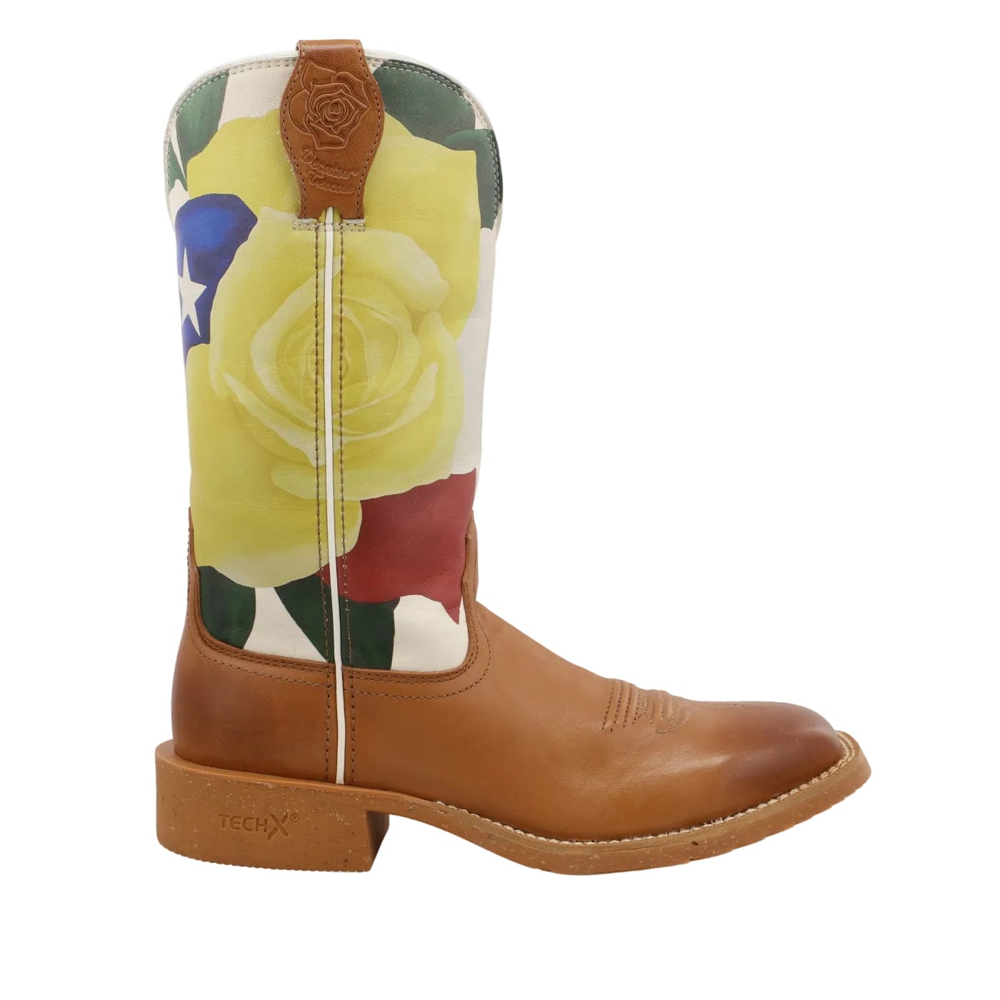 TWISTED X BOOTS Boots Twisted X Women's Indian Tan & Yellow Rose Tech X Western Boots WXTR003