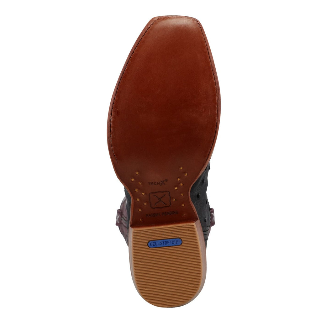 TWISTED X BOOTS Boots Twisted X Women's Reserve Black Ostrich & Purple Potion Exotic Boots WXPL001