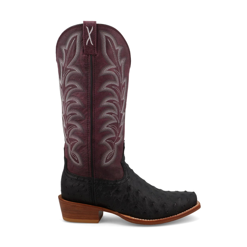 TWISTED X BOOTS Boots Twisted X Women's Reserve Black Ostrich & Purple Potion Exotic Boots WXPL001