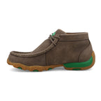 TWISTED X BOOTS Shoes Twisted X Kids Deep Taupe & Kelly Green Chukka Driving Moc Shoe YDM0055