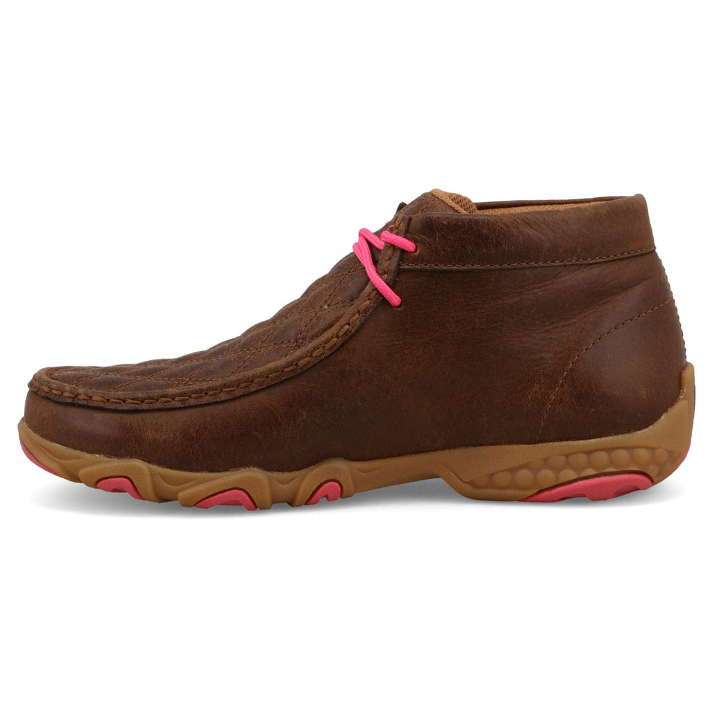 TWISTED X BOOTS Shoes Twisted X Women's Dark Tan & Pink Chukka Driving Moc Shoe WDMX004