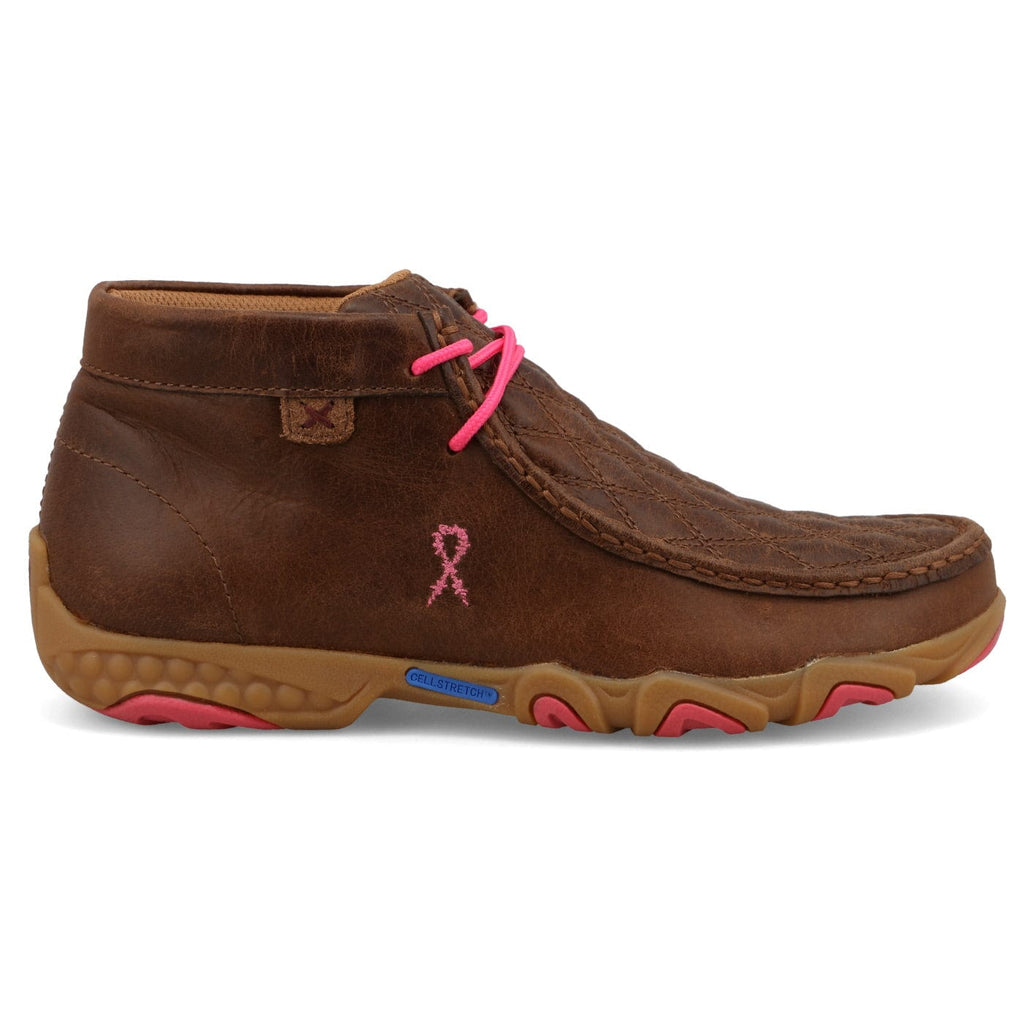 TWISTED X BOOTS Shoes Twisted X Women's Dark Tan & Pink Chukka Driving Moc Shoe WDMX004