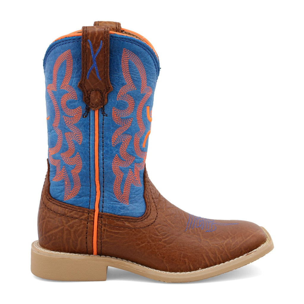 Twisted X Boots Twisted X Kids Cognac Bullhide & Neon Blue Hooey Western Boot CHY0001
