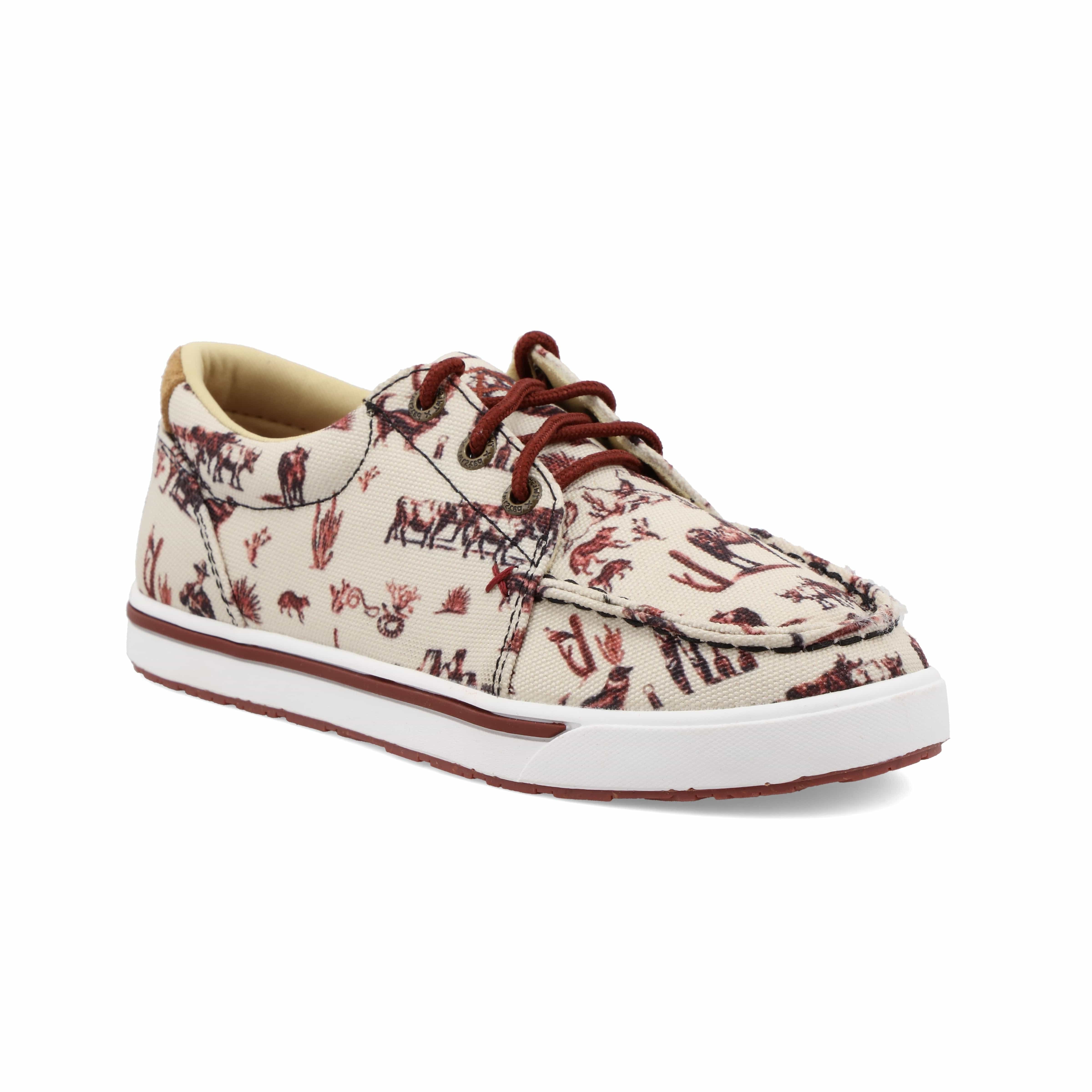 ちば様【KICKIN YOUTH】Mohican Derby Shoes Twisted X Kids Maroon & Ivory Kicks Shoe YCA0013 – Russell's