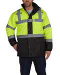 Utility Pro Wear Men's Outerwear UHV1004 HiVis Contractor Jacket with Teflon Fabric Protector - Yellow/Grey