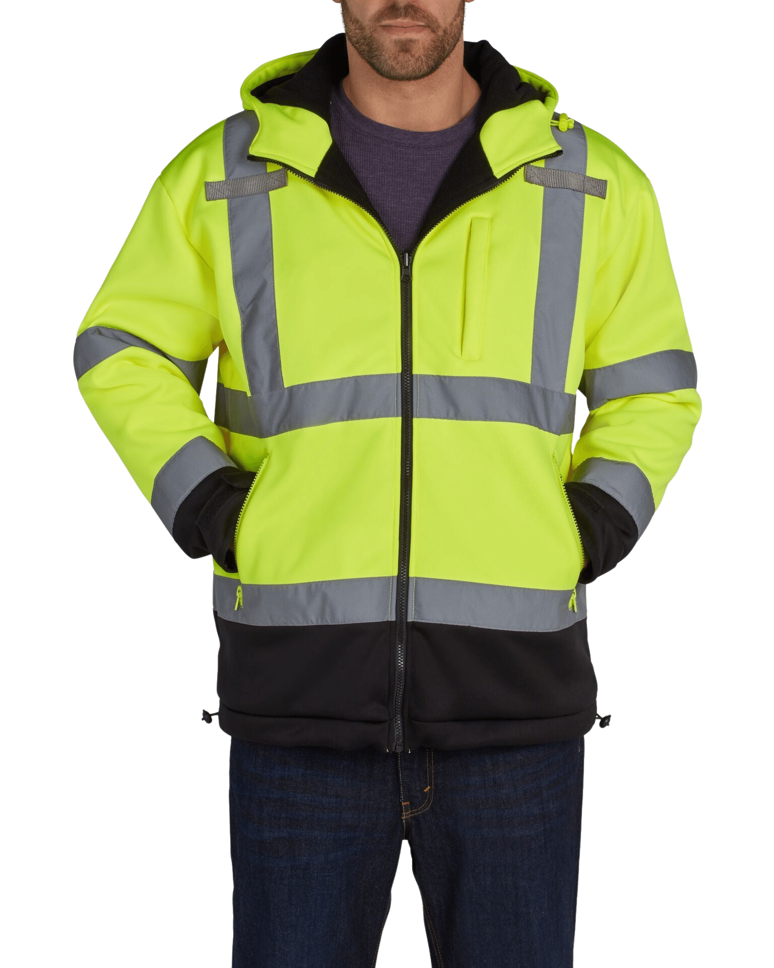 Utility Pro Wear Men's Sweatshirt UHV773 HiVis Microfleece Soft Shell Jacket