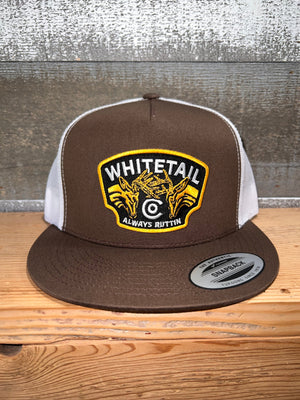 Whitetail Company Hats Whitetail Co. Always RUTTIN Yupoong 6006 Brown/White