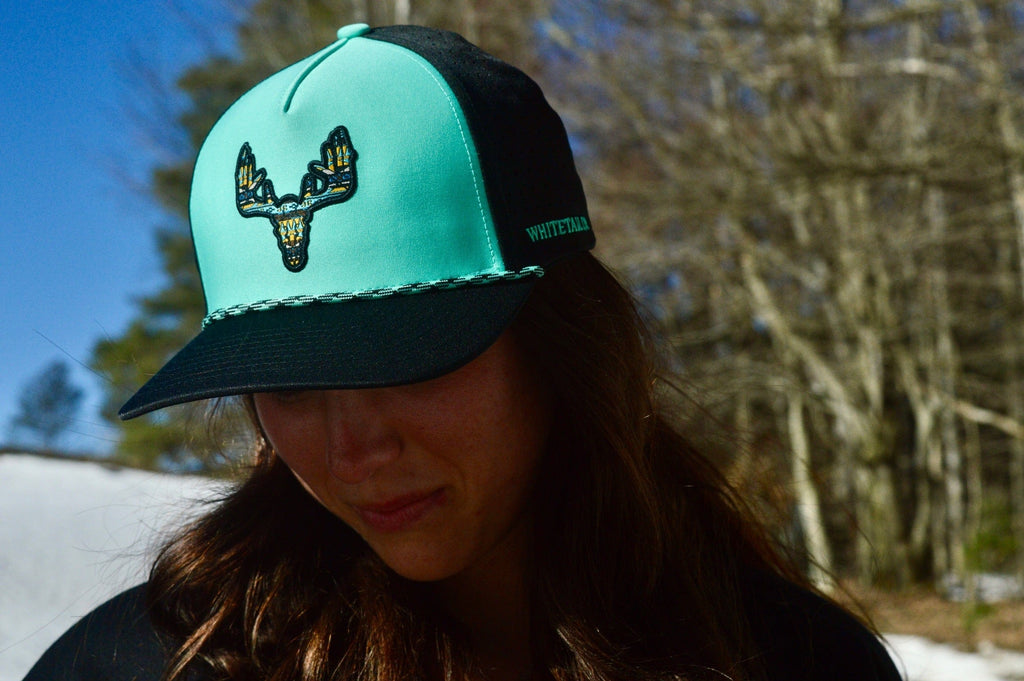 Whitetail Company Hats Whitetail Co. Western Buck Skull Teal Low/Mid Profile Trucker