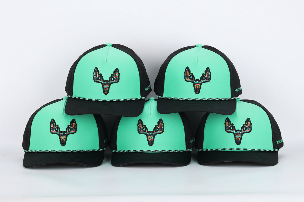 Whitetail Company Hats Whitetail Co. Western Buck Skull Teal Low/Mid Profile Trucker