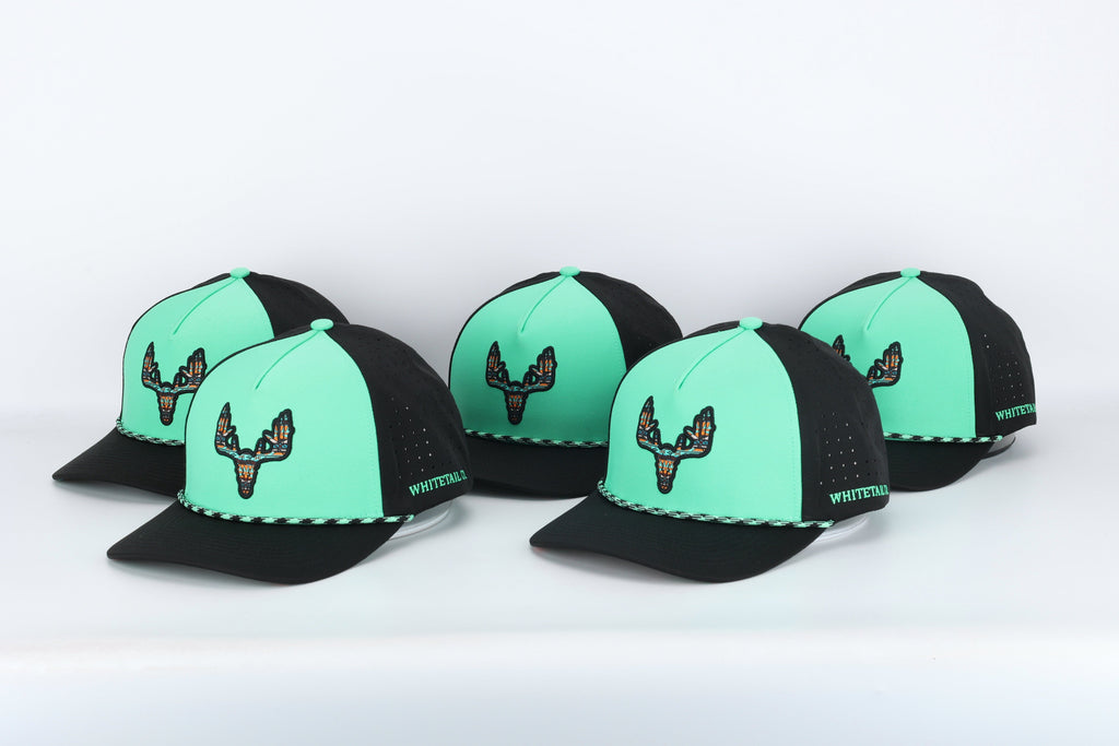 Whitetail Company Hats Whitetail Co. Western Buck Skull Teal Low/Mid Profile Trucker