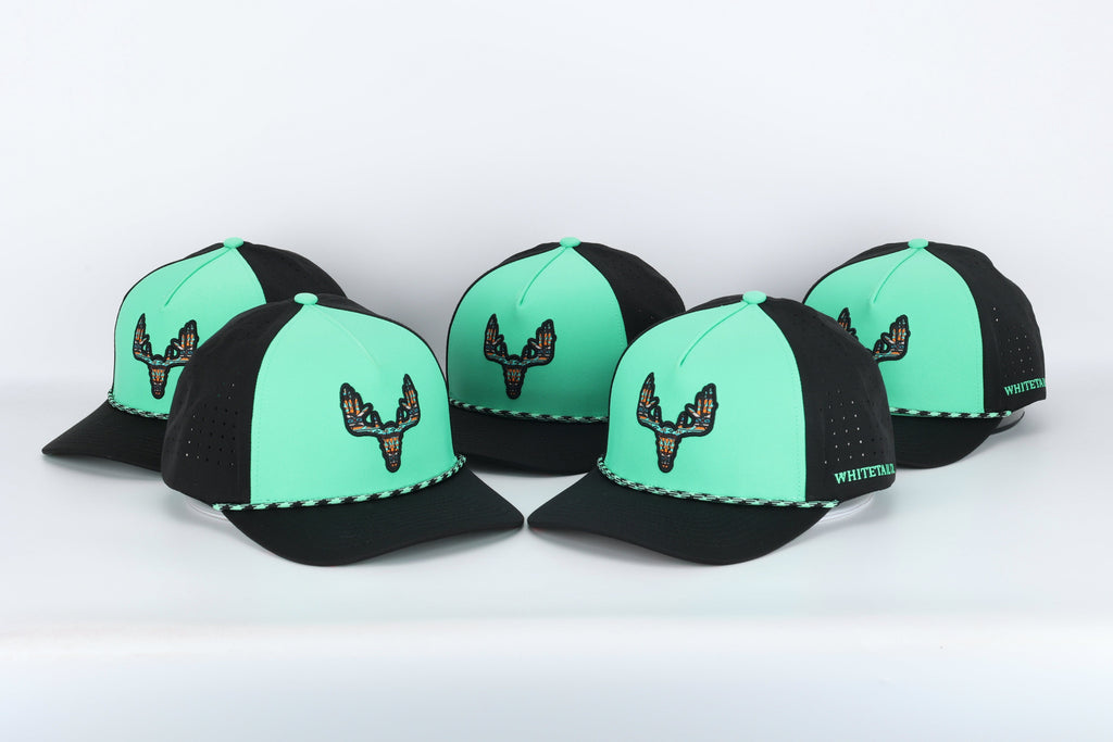 Whitetail Company Hats Whitetail Co. Western Buck Skull Teal Low/Mid Profile Trucker