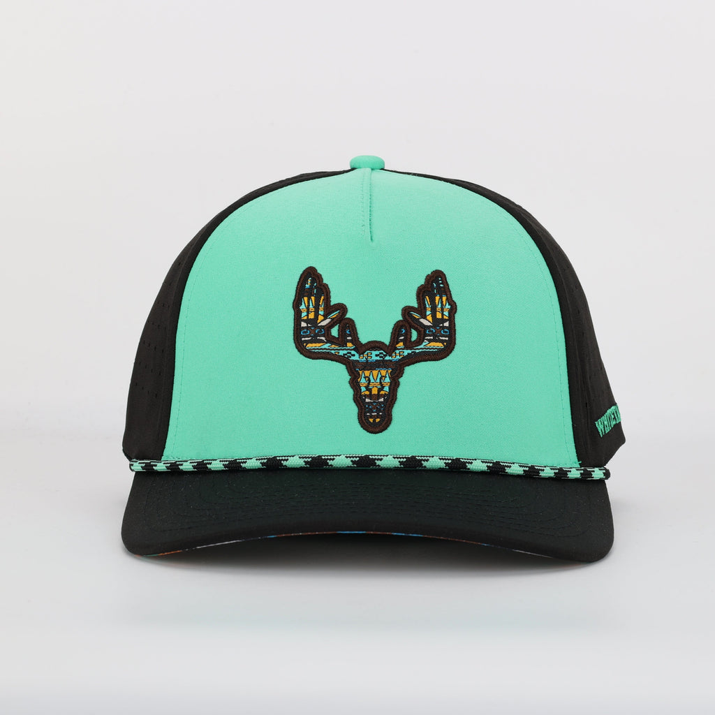 Whitetail Company Hats Whitetail Co. Western Buck Skull Teal Low/Mid Profile Trucker