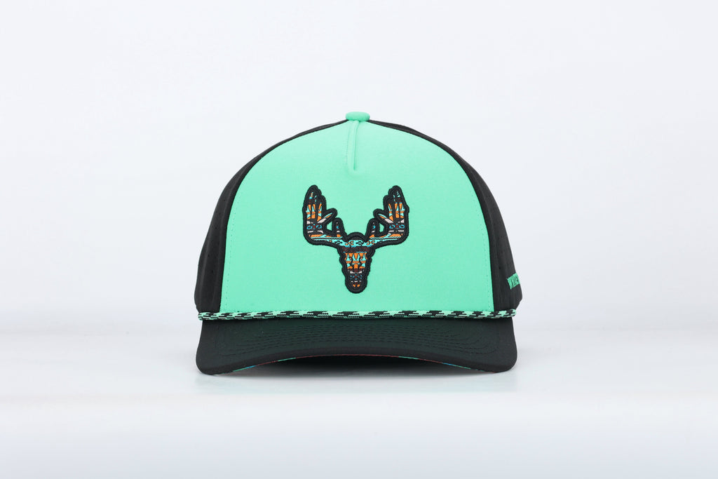 Whitetail Company Hats Whitetail Co. Western Buck Skull Teal Low/Mid Profile Trucker