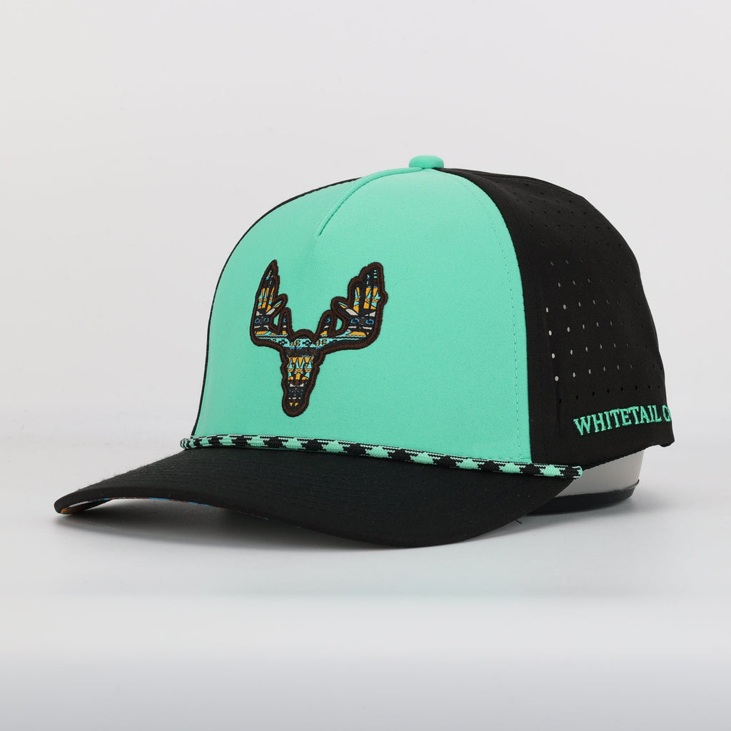 Whitetail Company Hats Whitetail Co. Western Buck Skull Teal Low/Mid Profile Trucker