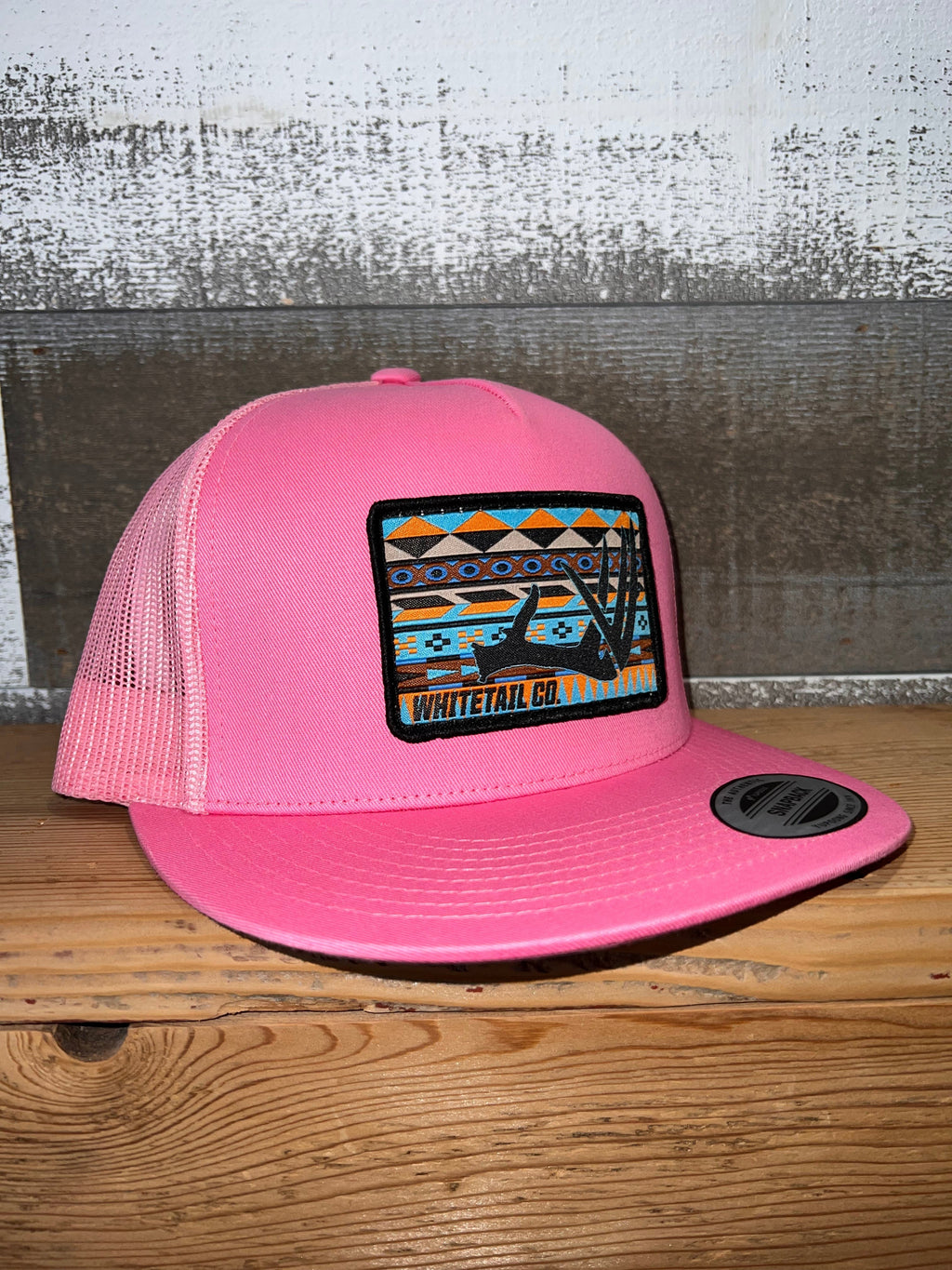 Whitetail Company Hats Yupoong 6006 Pink Western Buck