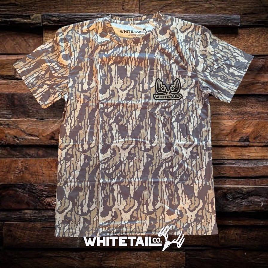 Whitetail Company Shirts Whitetail Co. Old Tree Bark Camo Faded Pocket Tee
