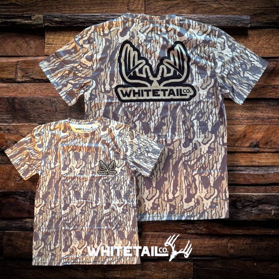 Whitetail Company Shirts Whitetail Co. Old Tree Bark Camo Faded Pocket Tee