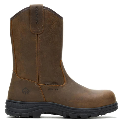 Wolverine Tan Leather Steel Toe Pull-on Work Boots Size 8 WOLVERINE Mens 7 M Leather Pull On Work Boots Oil Slip  main image 4