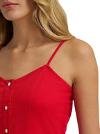 WRANGLER JEANS Dresses & Skirts Wrangler Women's Bright Red Americana Corset Snap Dress 112379499