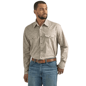 WRANGLER JEANS Mens - Shirt - Woven - Long Sleeve - Snap Wrangler Men's 20X Competition Classic Fit Sand Long Sleeve Western Snap Shirt 112338017
