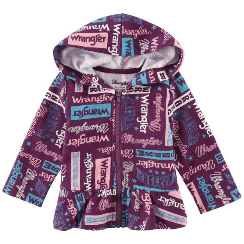 WRANGLER JEANS Kids - Outerwear - Hoodie Wrangler Little Girls Long Sleeve Logo Zip Up Hoodie 112338570