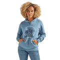WRANGLER JEANS Outerwear Wrangler Women's Buckin Cowboy Blue Hoodie 112339545