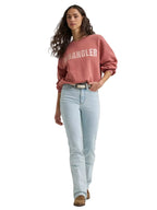 WRANGLER JEANS Outerwear Wrangler Women's Withered Rose Logo Canyon Crew Pullover Sweatshirt 112380254