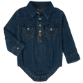 WRANGLER JEANS Shirts Wrangler Baby Boy's Denim Long Sleeve Western Snap Onesie 10PQ4165D