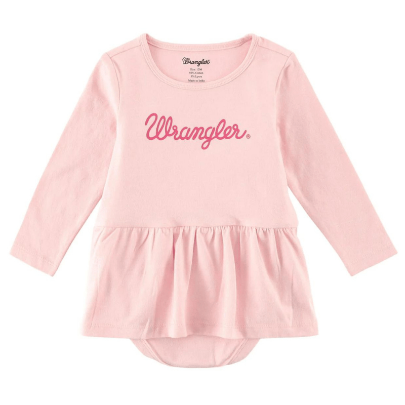 WRANGLER JEANS Shirts Wrangler Baby Girls Pink Long Sleeve Onesie with Skirt 112338985