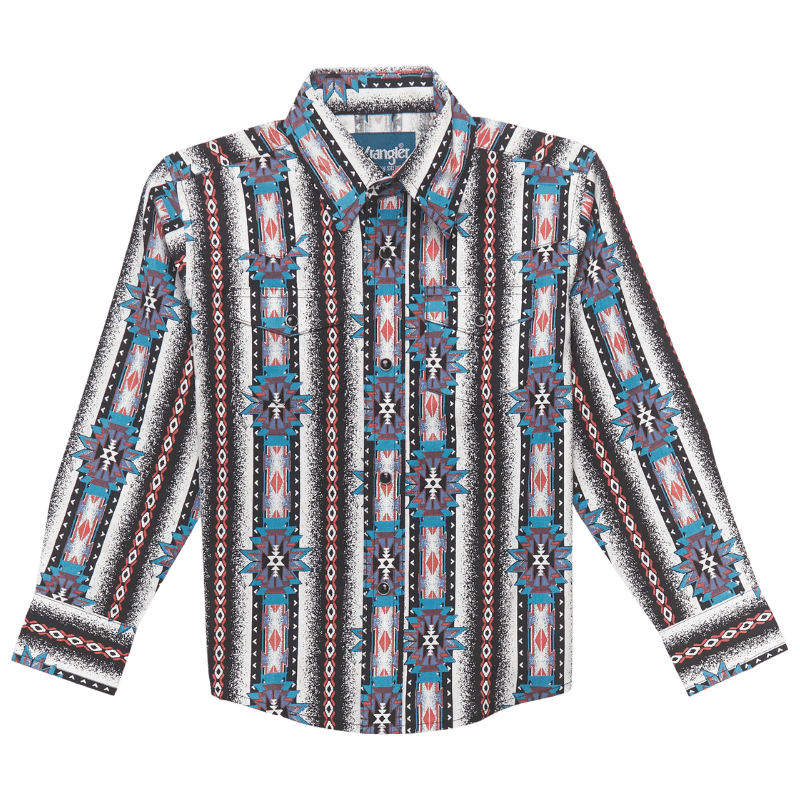 WRANGLER JEANS Shirts Wrangler Boy's Checotah Multi Button Down Long Sleeve Shirt 112330366