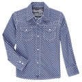 WRANGLER JEANS Shirts Wrangler Boys 20X Advanced Comfort Midnight Squares Print Long Sleeve Western Snap Shirt 112338024