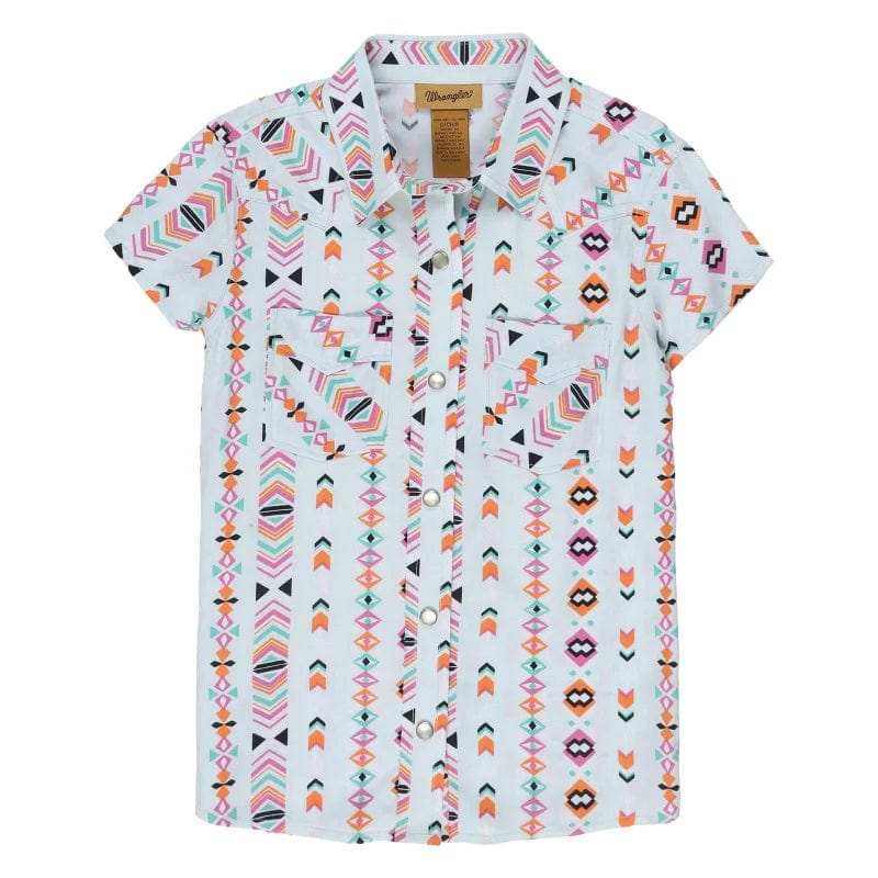 Girls short sleeve western shirt clearance