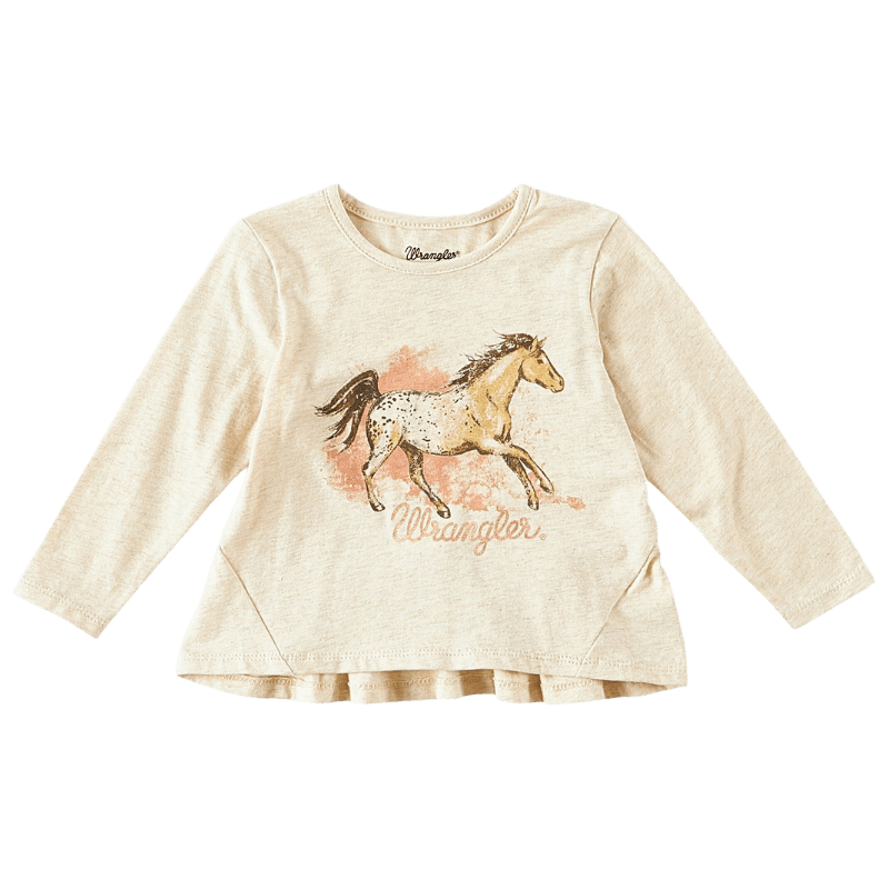 WRANGLER JEANS Shirts Wrangler Little Girls Long Sleeve Horse Run T-Shirt 112322458