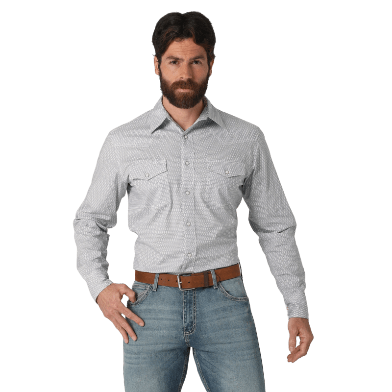 WRANGLER JEANS Shirts Wrangler Men's 20X® Competition Advanced Comfort Metal Long Sleeve Two Pocket Western Snap Shirt 112317138