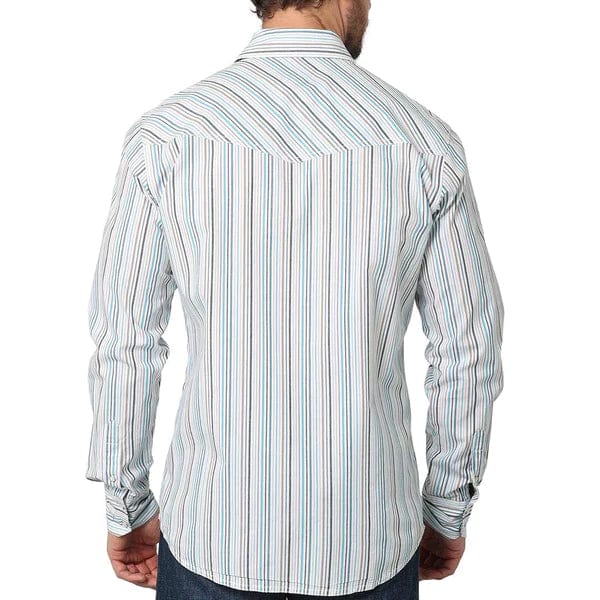 WRANGLER JEANS Shirts Wrangler Men's Advanced Comfort Striped Long Sleeve Western Shirt 112314970
