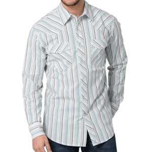 WRANGLER JEANS Shirts Wrangler Men's Advanced Comfort Striped Long Sleeve Western Shirt 112314970