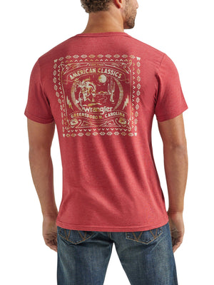 WRANGLER JEANS Shirts Wrangler Men's American Classic Graphic Brick Red Heather T-Shirt 112339563