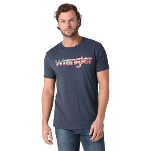 WRANGLER JEANS Shirts Wrangler Men's American Flag Navy Heather Kabel Short Sleeve T-Shirt 112325750