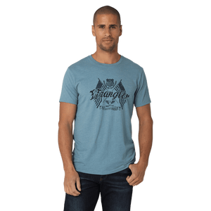 WRANGLER JEANS Shirts Wrangler Men's Americana Flags Medium Blue Heather T-Shirt 112325709
