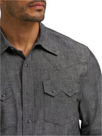 WRANGLER JEANS Shirts Wrangler Men's Black Cody Johnson Two Pocket Pearl Snap Western Shirt 112368068