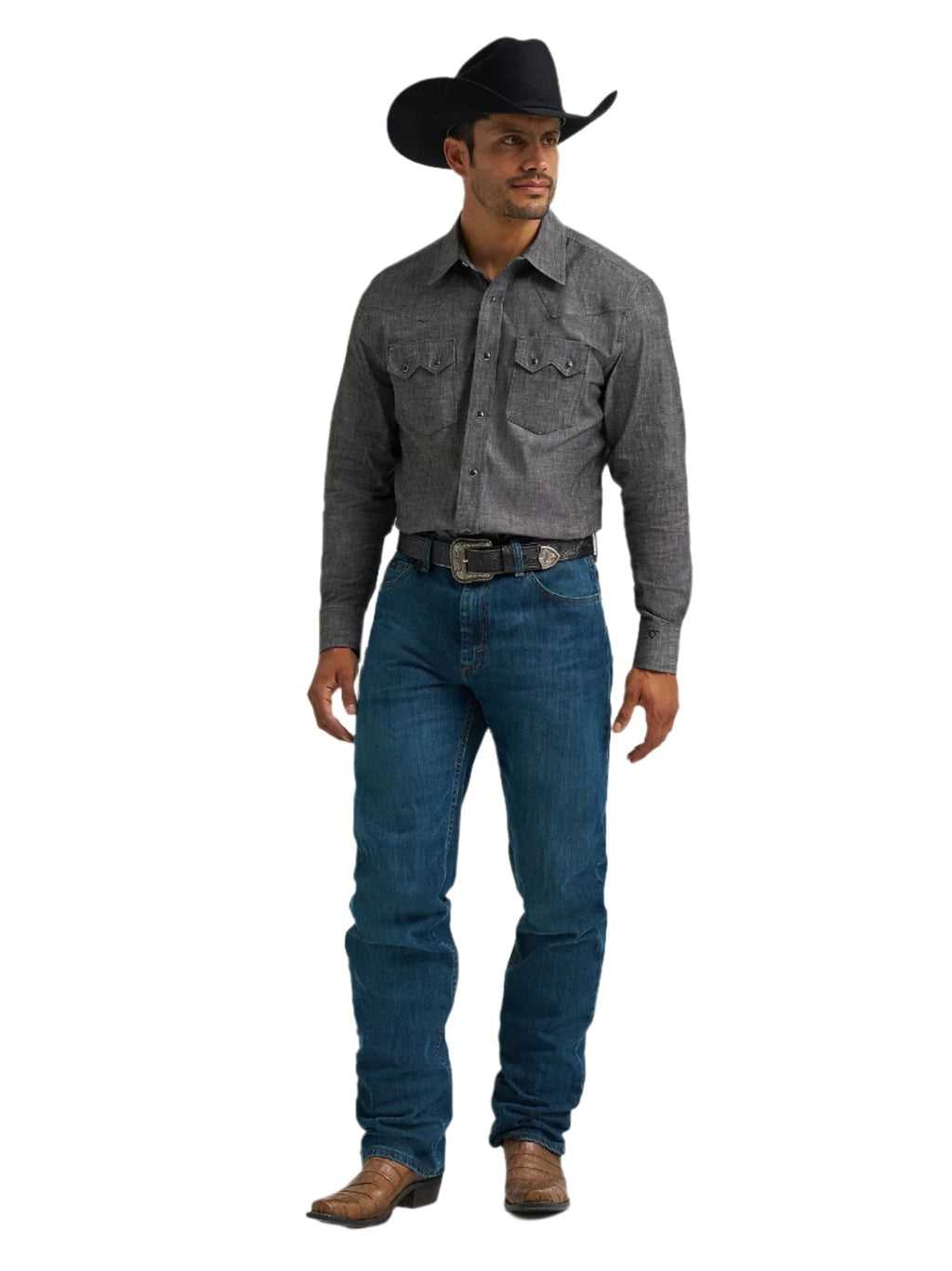 WRANGLER JEANS Shirts Wrangler Men's Black Cody Johnson Two Pocket Pearl Snap Western Shirt 112368068