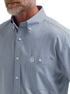 WRANGLER JEANS Shirts Wrangler Men's Blue Fan George Strait Performance Button Down Shit 112381964