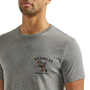 WRANGLER JEANS Shirts Wrangler Men's Bucking Cowboy Back Graphic Graphite Heather T-Shirt112339562