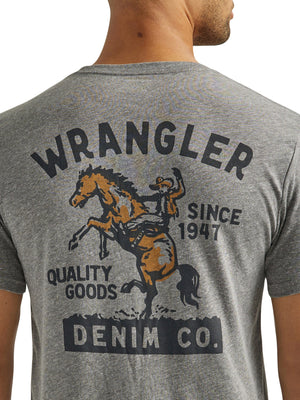 WRANGLER JEANS Shirts Wrangler Men's Bucking Cowboy Back Graphic Graphite Heather T-Shirt112339562