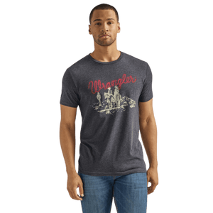 WRANGLER JEANS Shirts Wrangler Men's Charcoal Riding Cowboy Print T-Shirt 112339557
