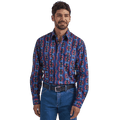 WRANGLER JEANS Shirts Wrangler Men's Checotah Geo Print Long Sleeve Western Snap Shirt 112337427