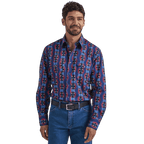 WRANGLER JEANS Shirts Wrangler Men's Checotah Geo Print Long Sleeve Western Snap Shirt 112337427