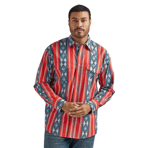 WRANGLER JEANS Shirts Wrangler Men's Cherry Pie Checotah Long Sleeve Western Snap Shirt 2326327