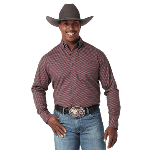 Mens burgundy western shirt discount