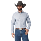 WRANGLER JEANS Shirts Wrangler Men's George Strait Blue Eye Long Sleeve Two Pocket Button Down Printed Shirt 112319002
